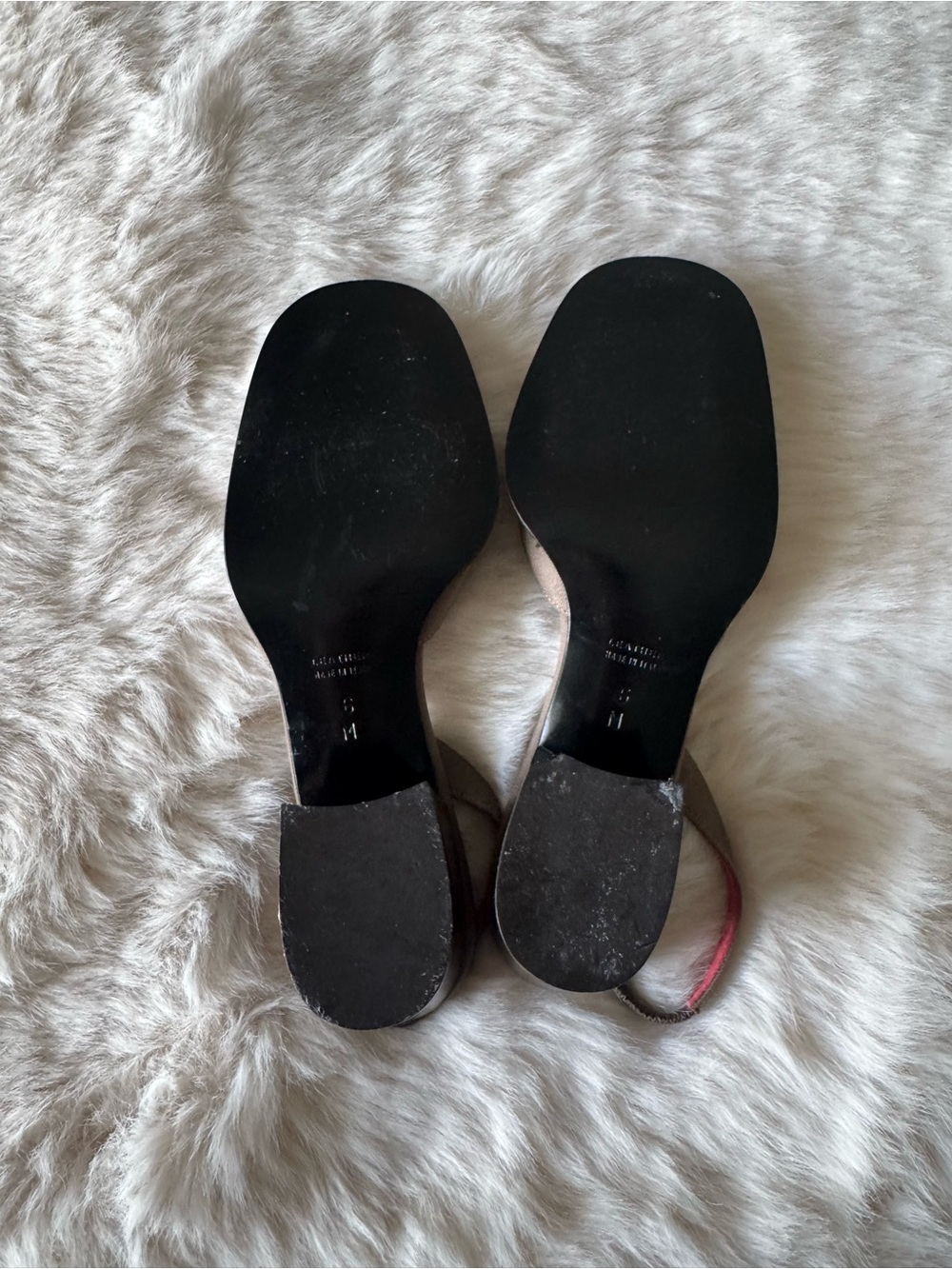 Yves Saint Laurent Taupe Slingback Mules with Red Insole - Picture 11 of 14
